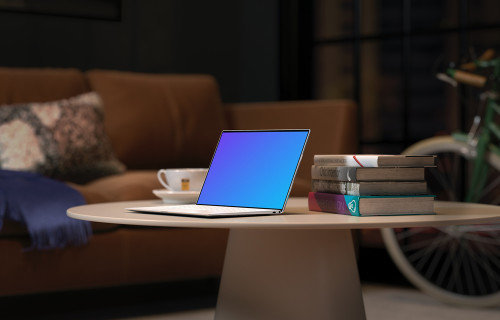 Dell XPS Mockup on table with books