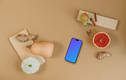 Scène d'automne avec smartphone mockup