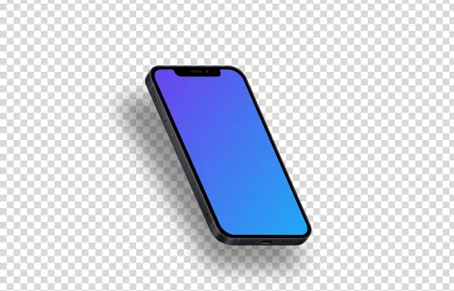 iPhone 12 Mockup (Isometric Left - Floating Shadow)