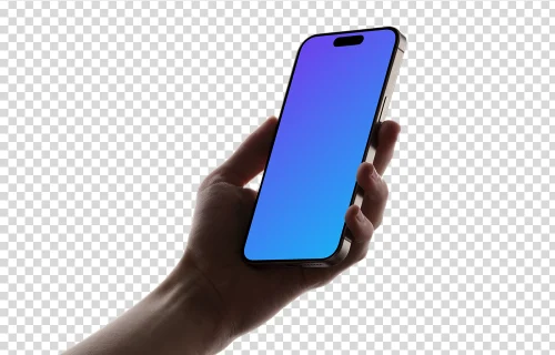 Free iPhone 15 Pro Hand Mockup