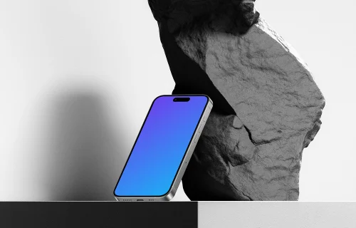 Free Rock iPhone 15 Pro Mockup