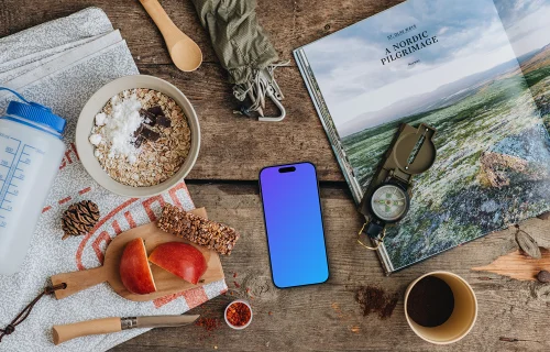 Hiking preparation smartphone mockup