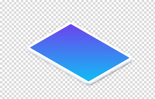 iPad Pro mockup (Clay Isometric - Left)