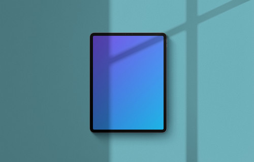 iPad Pro mockup on blue background (Portrait - Shadow 1)