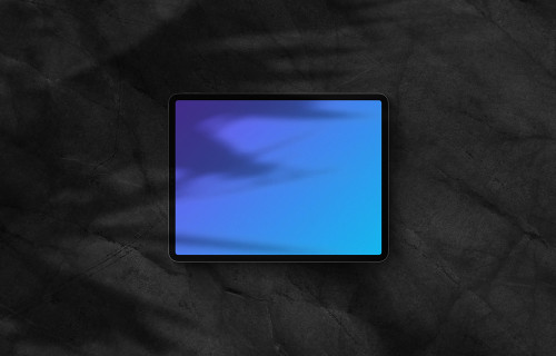 iPad Pro mockup on dark background (Landscape - Shadow 2)
