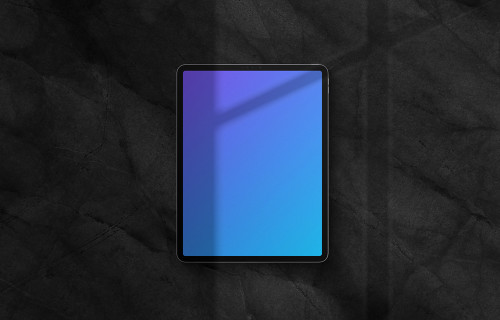 iPad Pro mockup on dark background (Portrait - Shadow 1)