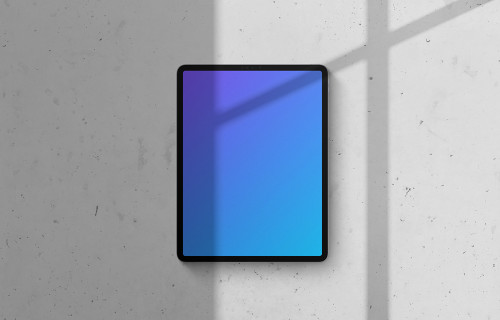 iPad Pro mockup on light background (Portrait - Shadow 1)