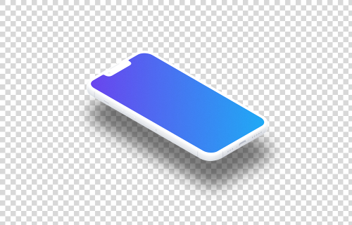 iPhone 13 Pro Clay Mockup (Isometric Floor Left - Floating Shadow)