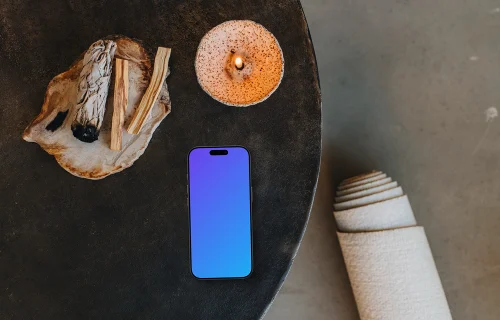 iPhone mockup in peaceful environment