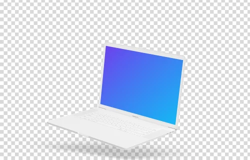 Macbook Pro mockup (Clay White) floating to the right