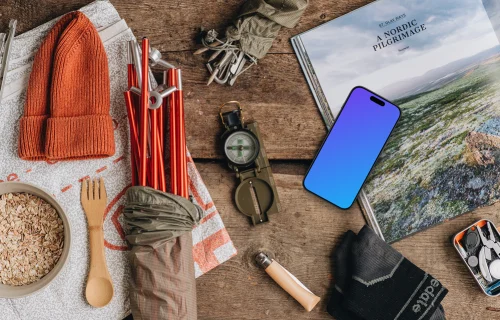 Outdoor adventure smartphone mockup