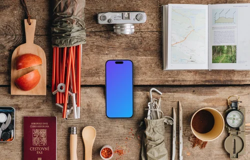 Packing for a natural adventure smartphone mockup