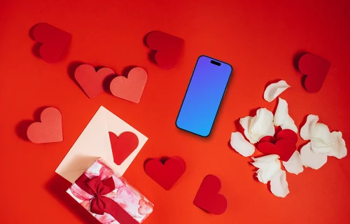 Teléfono romántico Mockup