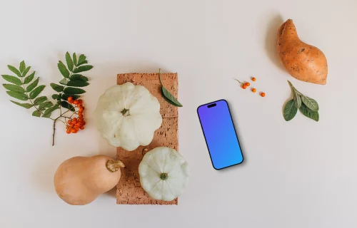 Smartphone mockup sur la table lumineuse