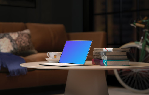 Dell XPS Mockup on table with books