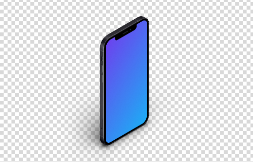 iPhone 12 Mockup (Isometric Stand Left)