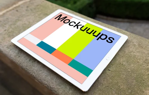 Angle view mockup of iPad Pro (Landscape)