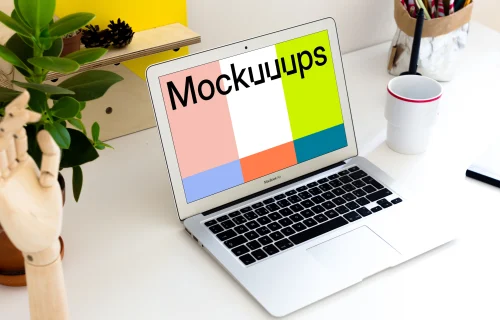 Angle view mockup of MacBook Air