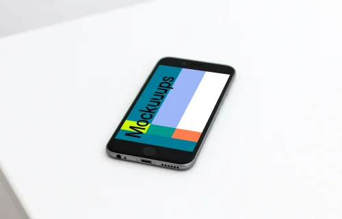 Angle view of iPhone 6s Space Gray mockup