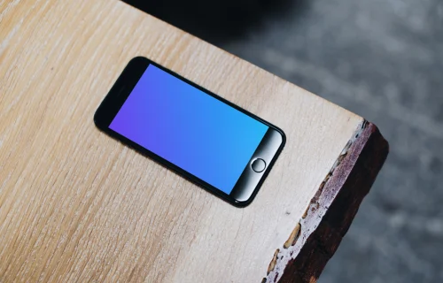 Angle view of iPhone 7 Jet Black mockup