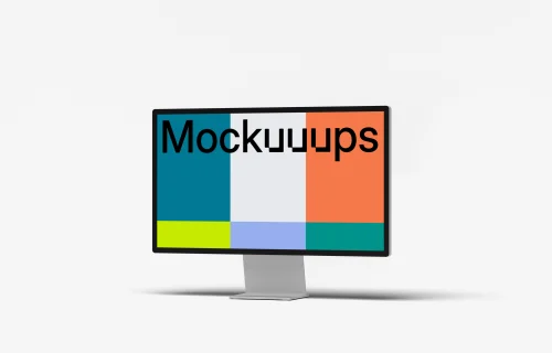 Apple Studio Display mockup in left isometric view