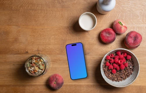 Breakfast themed iPhone mockup
