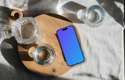 Breakfast with a minimalist touch including an iPhone mockup