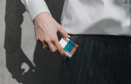 Business card mockup in a professional setting