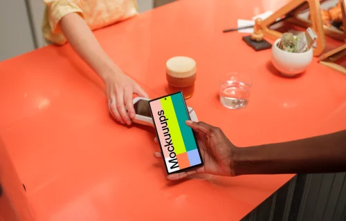 Entrepreneur paying with the Google Pixel 