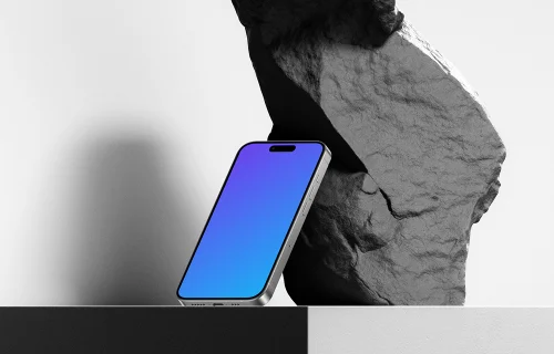 Free Rock iPhone 15 Pro Mockup