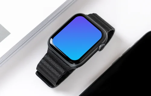 Apple Watch mockup on office desk