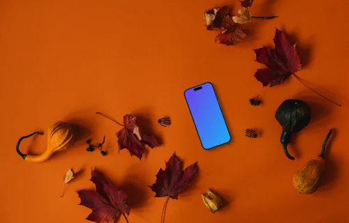 Halloween background mockup with a smartphone