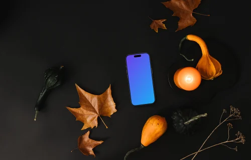 Halloween presentation template with a phone mockup
