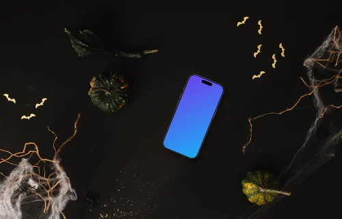Halloween template with a phone mockup