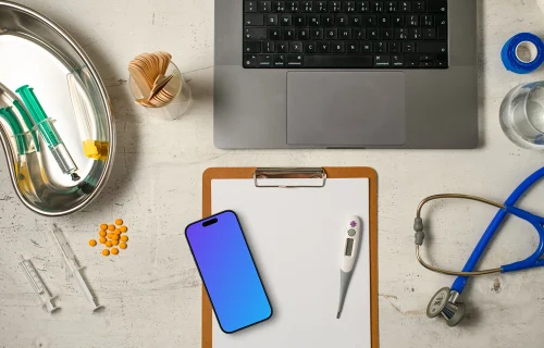 Health care themed iPhone mockup