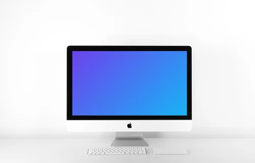 iMac mockup on white background