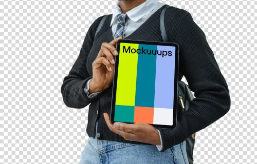 iPad Air mockup and student