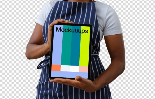 iPad Air mockup in the hands of female chef