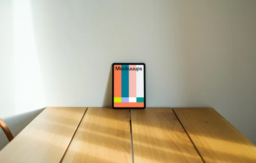 iPad Air mockup leaning on a wall