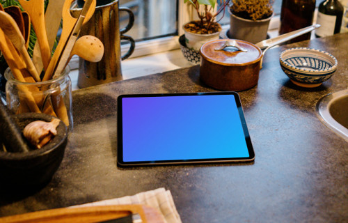 iPad Air mockup next to the window