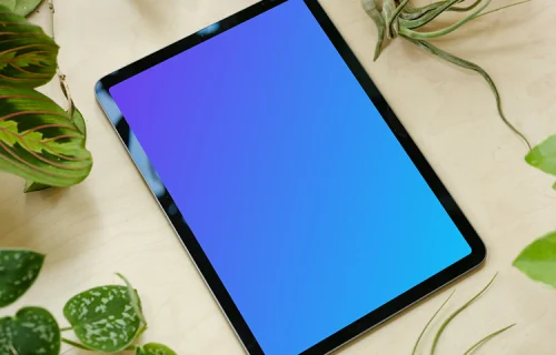iPad Air mockup on a kitchen table