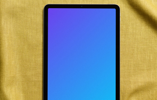 iPad Air mockup on yellow fabric
