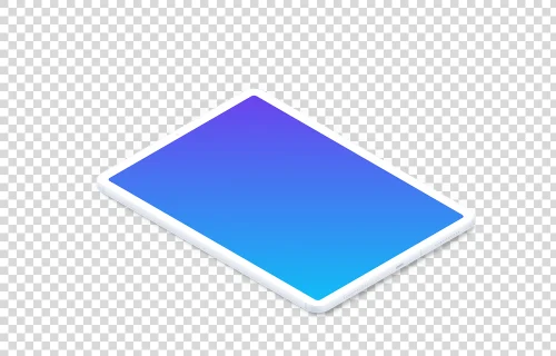 iPad Pro mockup (Clay Isometric - Left)