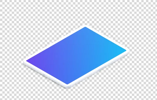 iPad Pro mockup (Clay Isometric - Right)