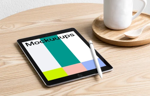 iPad Pro mockup with Apple pencil