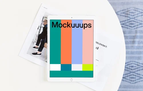 iPad Pro mockup with magazine