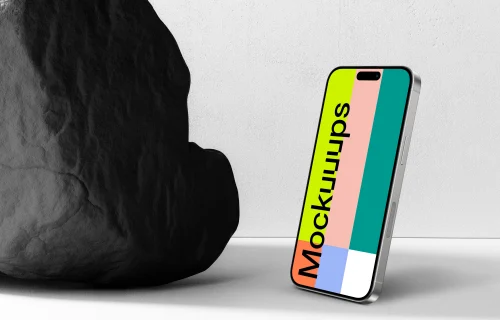 iPhone 15 Pro Rock Mockup