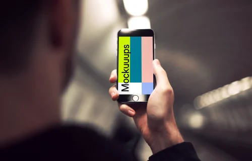 iPhone 6s mockup in the underground