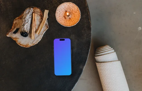 iPhone mockup in peaceful environment
