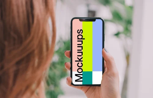 iPhone mockup in selfie mode 